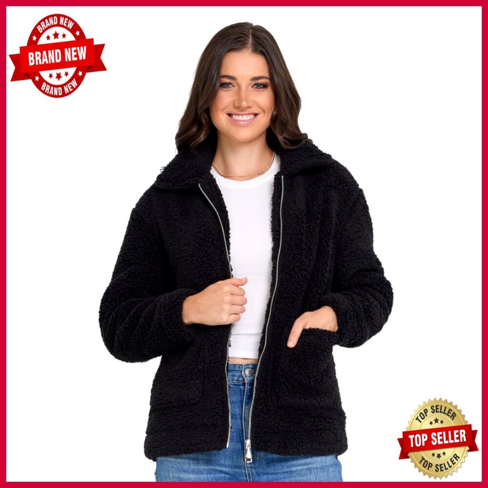 Oversized Sherpa Jacket, Faux Fur Winter Coat, Plus Size Xs-3x